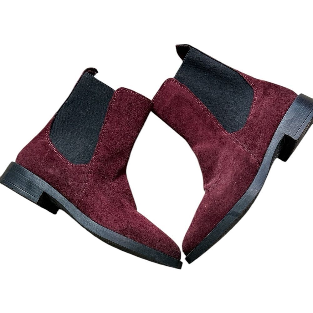 Emanuele Crasto Wine Handcrafted Italian Suede Ankle Boots